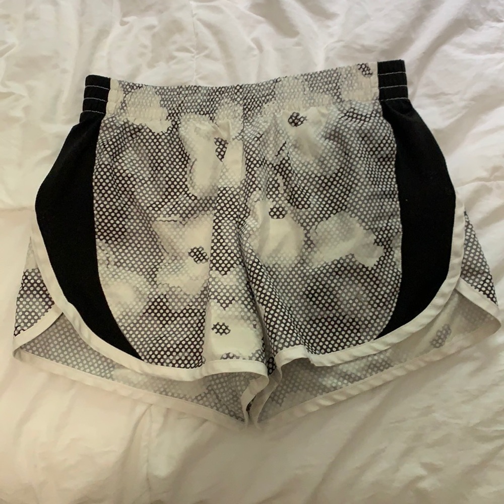 Black/White Floral Running Shorts